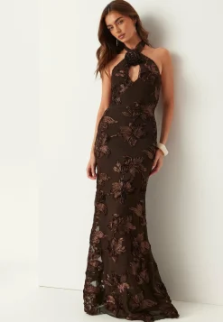 Bubbleroom Occasion Morsiusneitomekot|Kukkakuosiset Ja Kuviolliset Mekot*Halterneck Embroidered Gown