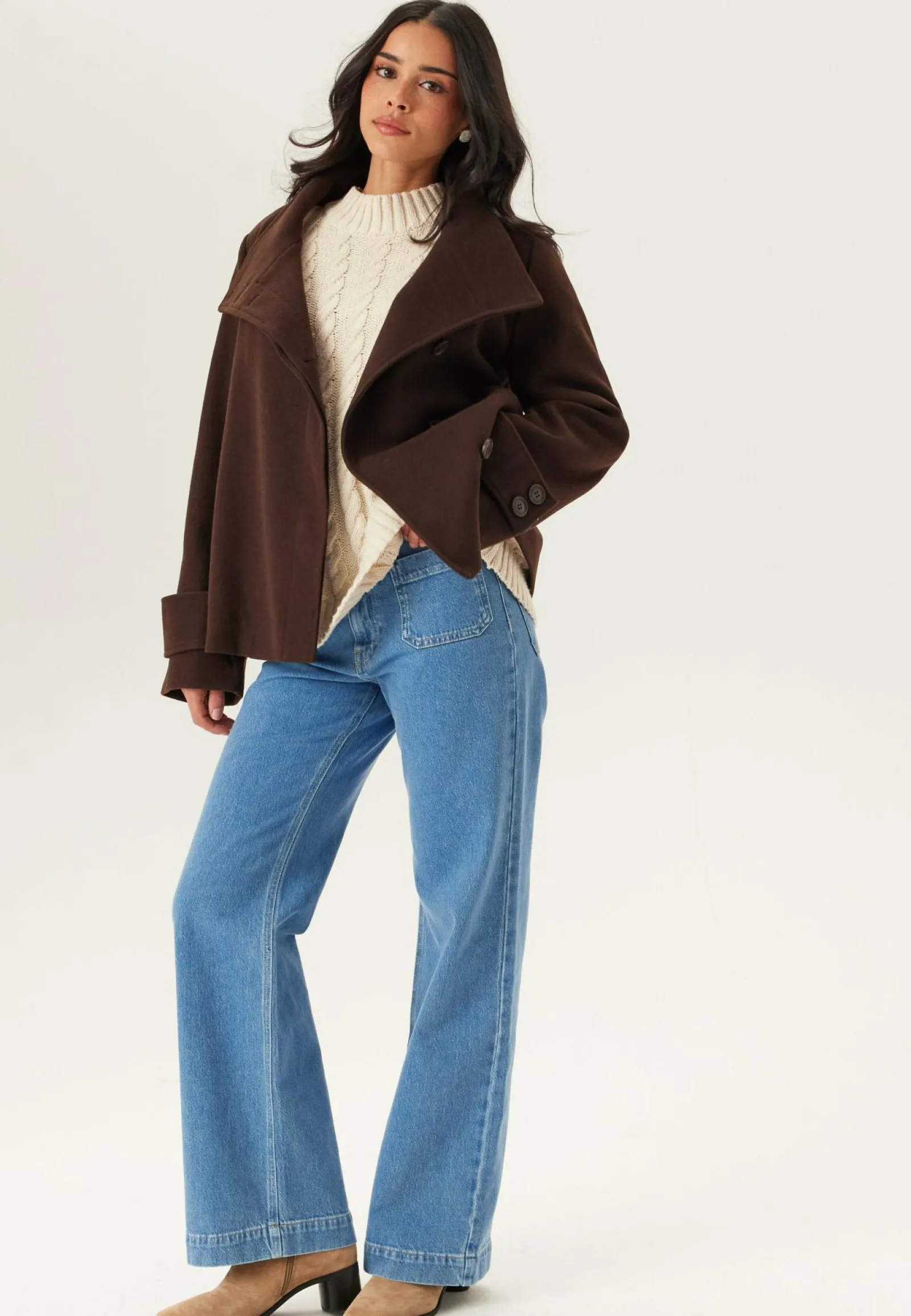 BUBBLEROOM Kevättakit|Kevyet Takit*High Neck Short Coat