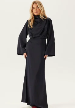 Bubbleroom Occasion Morsiusneitomekot|Juhlamekot*High Neck Wide Sleeve Satin Gown