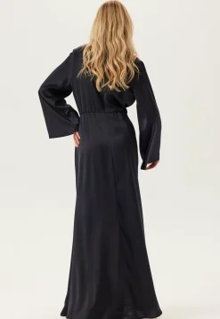 Bubbleroom Occasion Morsiusneitomekot|Juhlamekot*High Neck Wide Sleeve Satin Gown