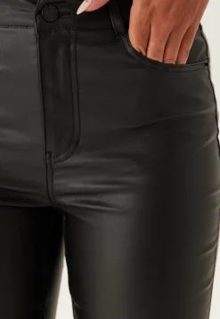 BUBBLEROOM Korkeavyötäröiset Housut|Lahkeelliset Housut*High Waist Coated Flared Jeans