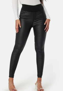 Happy Holly Skinny-Housut|Korkeavyötäröiset Housut*High Waist Push-Up Coated Treggings