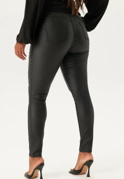 Happy Holly Skinny-Housut|Korkeavyötäröiset Housut*High Waist Push-Up Coated Treggings