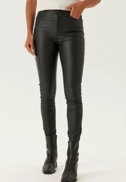 BUBBLEROOM Skinny-Housut|Korkeavyötäröiset Housut*High Waist Slim Coated Jeans