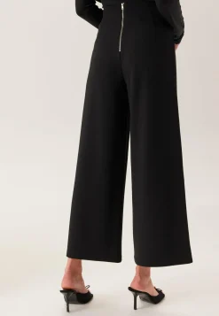 BUBBLEROOM Leveälahkeiset Housut|Korkeavyötäröiset Housut*High Wide Cropped Trousers