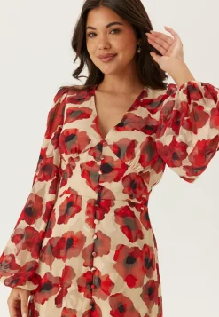 Bubbleroom Occasion Juhlamekot|Kukkakuosiset Ja Kuviolliset Mekot*Jacquard Chiffon Midi Dress