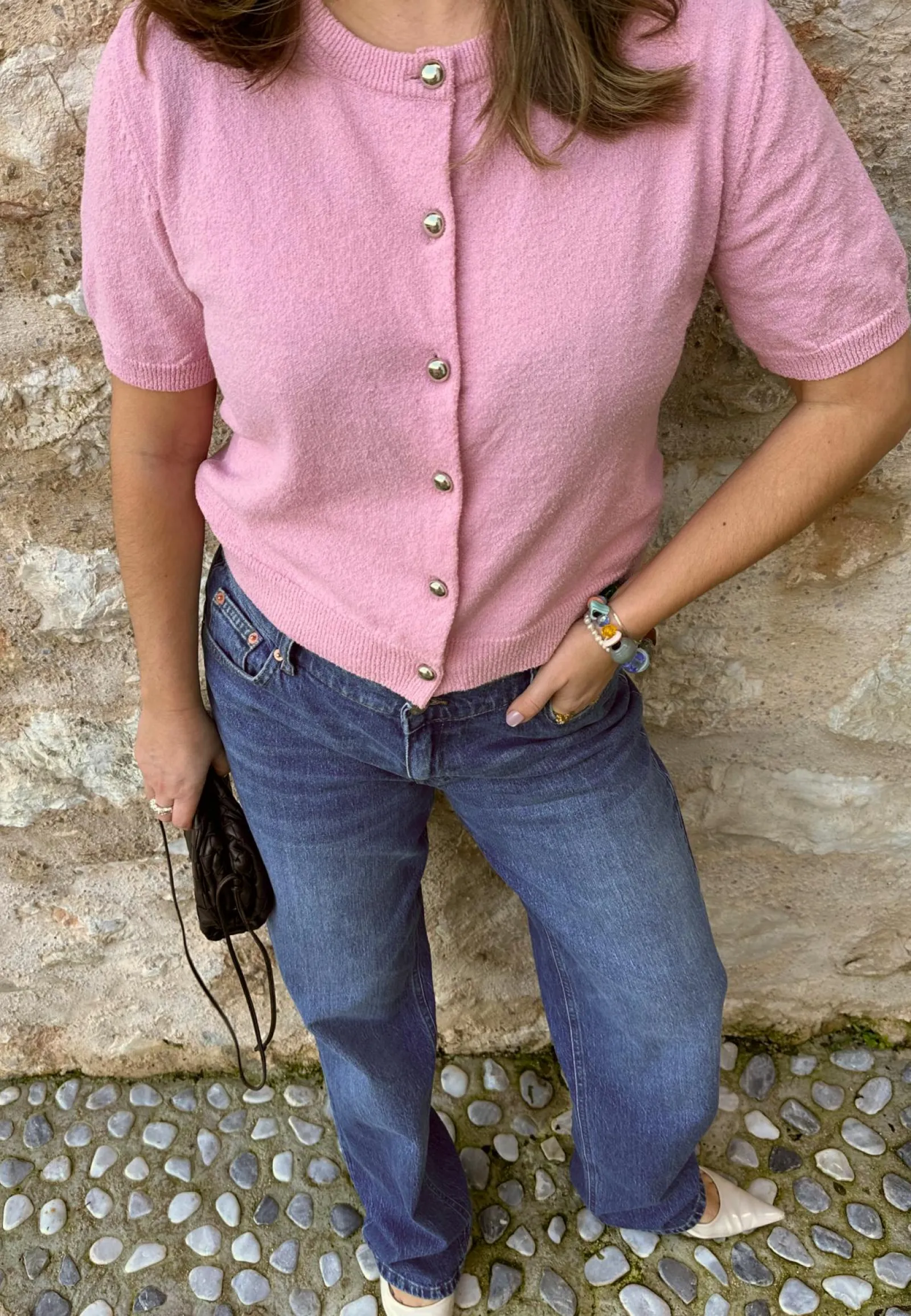 BUBBLEROOM Neuletakit Ja Neuleet|Neuletakit*Knitted Short Sleeve Cardigan