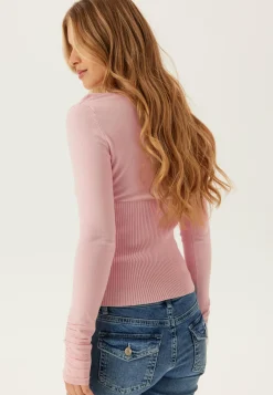 BUBBLEROOM Pitkähihaiset Topit|Perustopit*Knitted Sweetheart Top