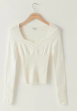 BUBBLEROOM Pitkähihaiset Topit|Perustopit*Knitted Sweetheart Top