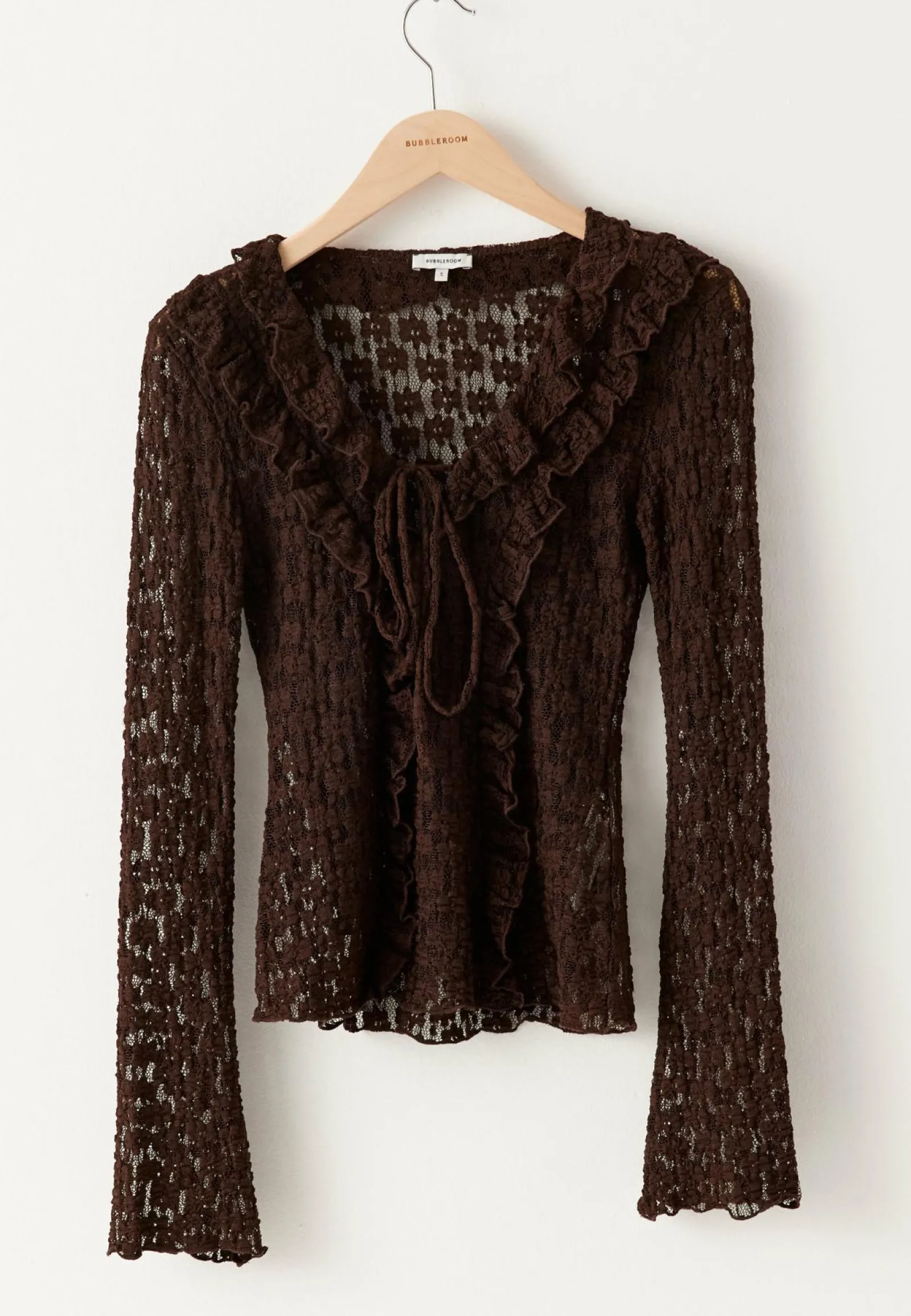 BUBBLEROOM Pitkähihaiset Topit|Pitsitopit*Lace Frill Top