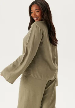 Happy Holly Rennot Setit|Yksiväriset Puserot Ja Paidat*Linen Wide Sleeve Blouse