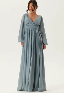 Goddiva Juhlamekot|Pitkähihaiset Mekot*Long Sleeve Chiffon Dress