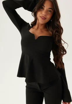 BUBBLEROOM Pitkähihaiset Topit|Juhlatopit*Long Sleeve Peplum Top