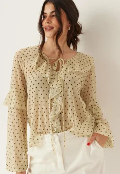 BUBBLEROOM Tunikat Ja Puserot|Rennot Puserot Ja Paidat*Mesh Frill Top