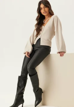 BUBBLEROOM Skinny-Housut|Matalavyötäröiset Housut*Mid Waist Push-up Coated Slim Jeans