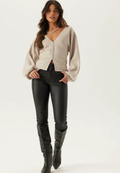 BUBBLEROOM Skinny-Housut|Matalavyötäröiset Housut*Mid Waist Push-up Coated Slim Jeans