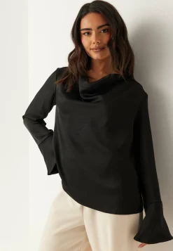 Object Collectors Item Yksiväriset Puserot Ja Paidat|Tunikat Ja Puserot*Objchilli L/S RE WATERFALL TOP