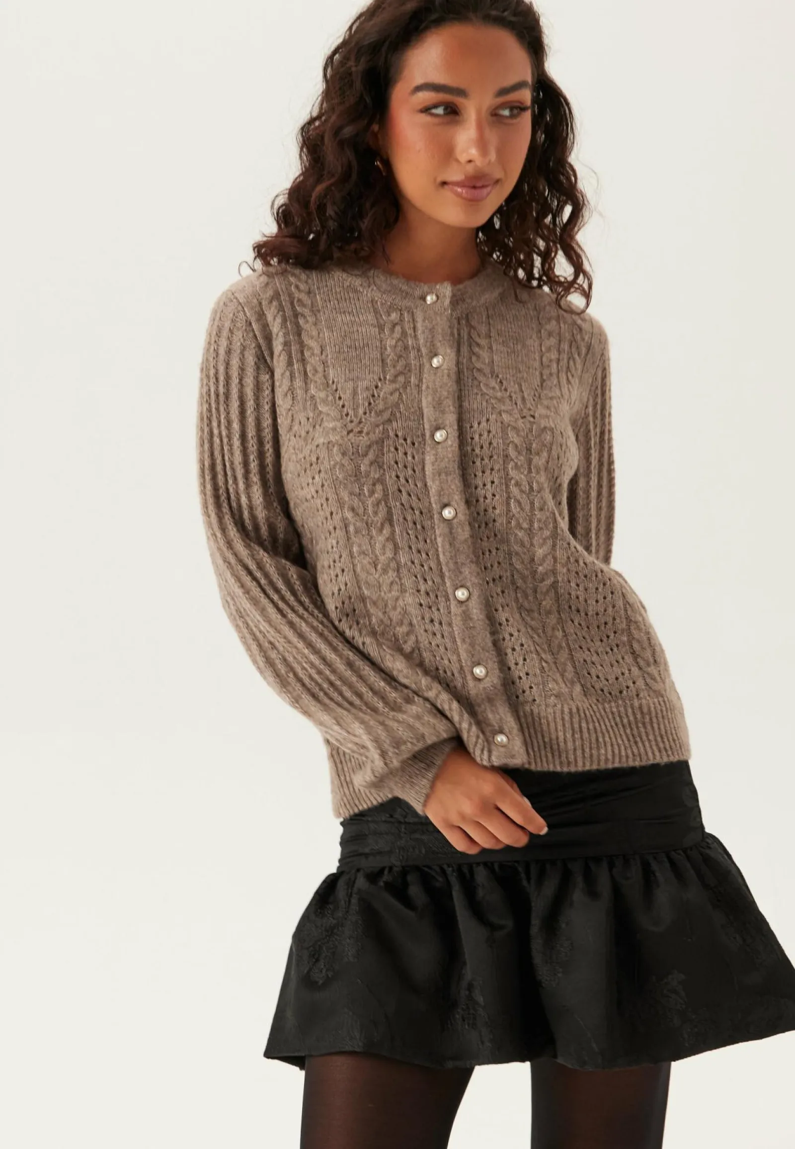 Object Collectors Item Neuletakit Ja Neuleet|Neuletakit*Objflora Re Ls Knit Button Cardigan