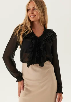 ONLY Yksiväriset Puserot Ja Paidat|Tunikat Ja Puserot*Onlanina Life Ls Ruffel V-neck