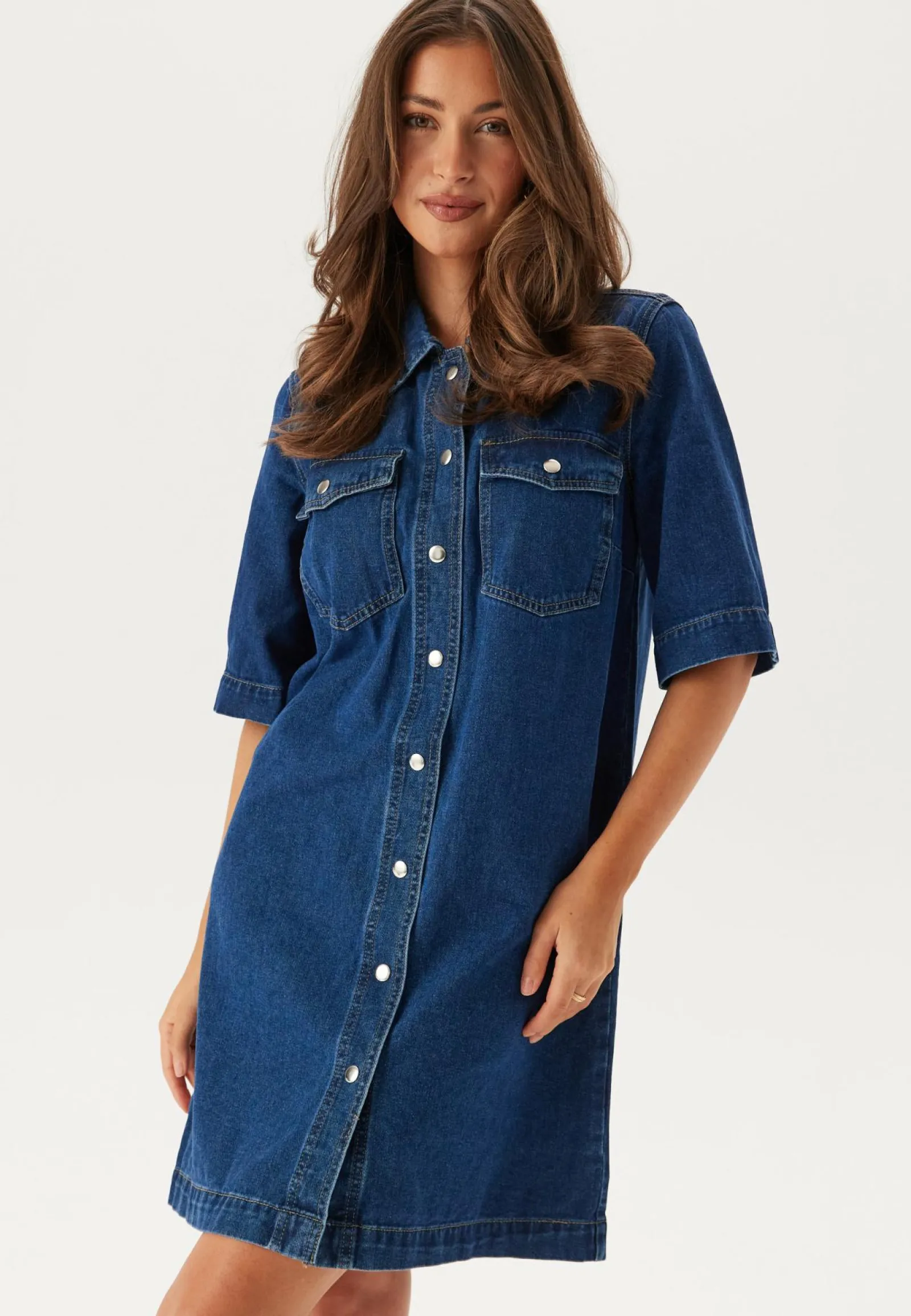 ONLY Farkkumekko|Minimekot*Onlbelle S/S BUTTON DRESS DNM