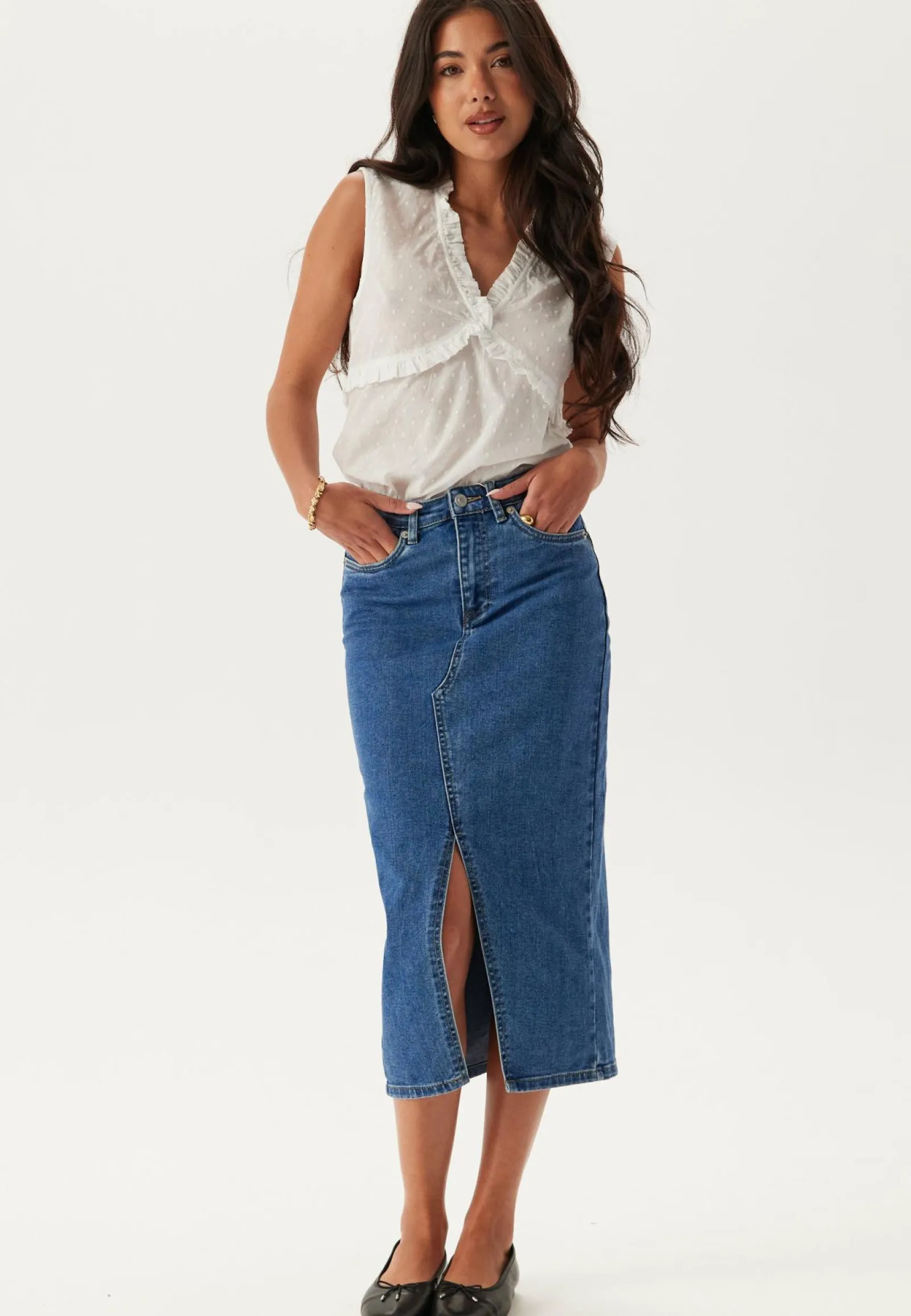 ONLY Farkkuhameet|Farkkuhame*Onlsiri Front Slit Skirt Dnm