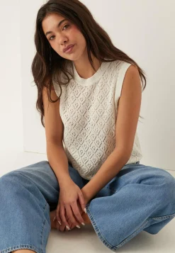 ONLY Pitsitopit|Neuletopit*Onlsunny Sl Pointelle Top Knt