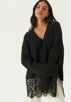 ONLY Juhlavat Neuleet|Neulepuserot*Onlvivia Ls Life V-neck Lace M