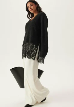 ONLY Juhlavat Neuleet|Neulepuserot*Onlvivia Ls Life V-neck Lace M