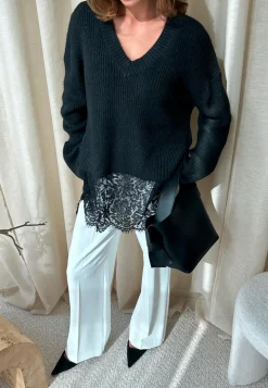 ONLY Juhlavat Neuleet|Neulepuserot*Onlvivia Ls Life V-neck Lace M