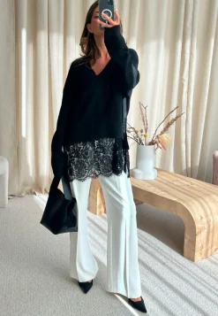 ONLY Juhlavat Neuleet|Neulepuserot*Onlvivia Ls Life V-neck Lace M