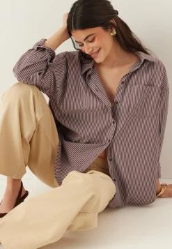 Pieces Ruutu- Ja Raidalliset Puserot Ja Paidat|Paidat*Pcemmy Ls Loose Shirt