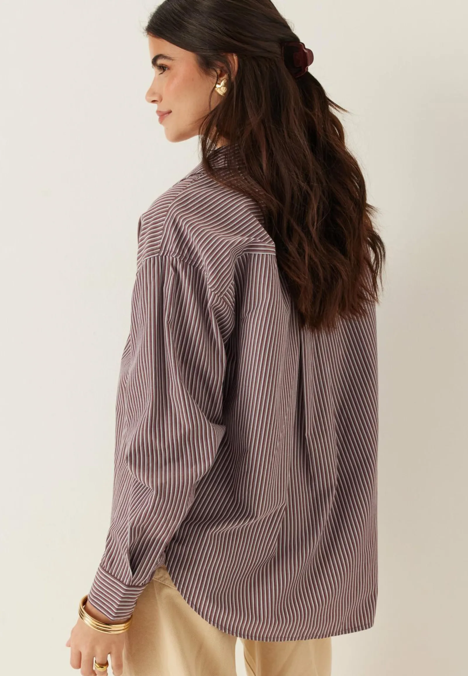 Pieces Ruutu- Ja Raidalliset Puserot Ja Paidat|Paidat*Pcemmy Ls Loose Shirt