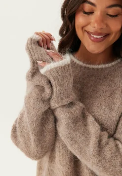 Pieces Pitkähihaiset Mekot|Neulotut Mekot*Pcivy Ls Contrast Knit Dress