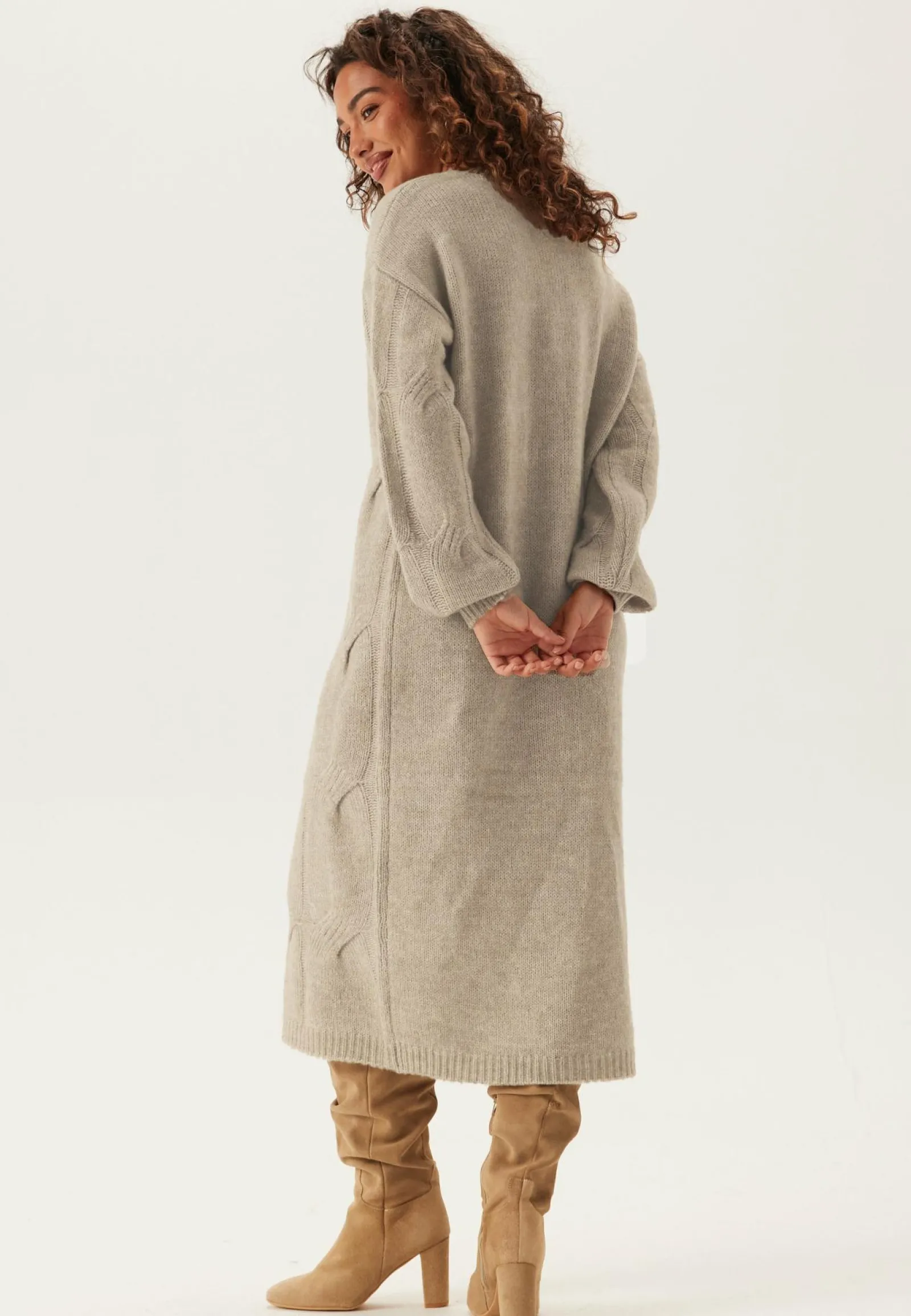 Pieces Pitkähihaiset Mekot|Midimekot*Pcjenna Ls Cable Knit Midi Dre