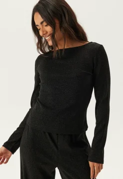 Pieces Glittertopit|Pitkähihaiset Topit*Pcjina Ls Boatneck Top Jrs