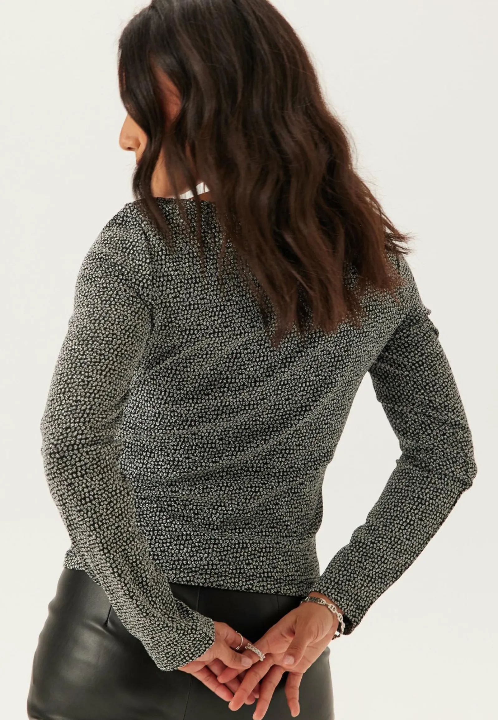 Pieces Glittertopit|Pitkähihaiset Topit*Pcjina Ls Boatneck Top Jrs