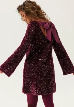 Pieces Joulumekot|Paljettimekot*Pckam Ls Deep Back Bow Dress