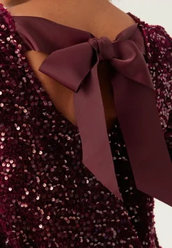 Pieces Joulumekot|Paljettimekot*Pckam Ls Deep Back Bow Dress