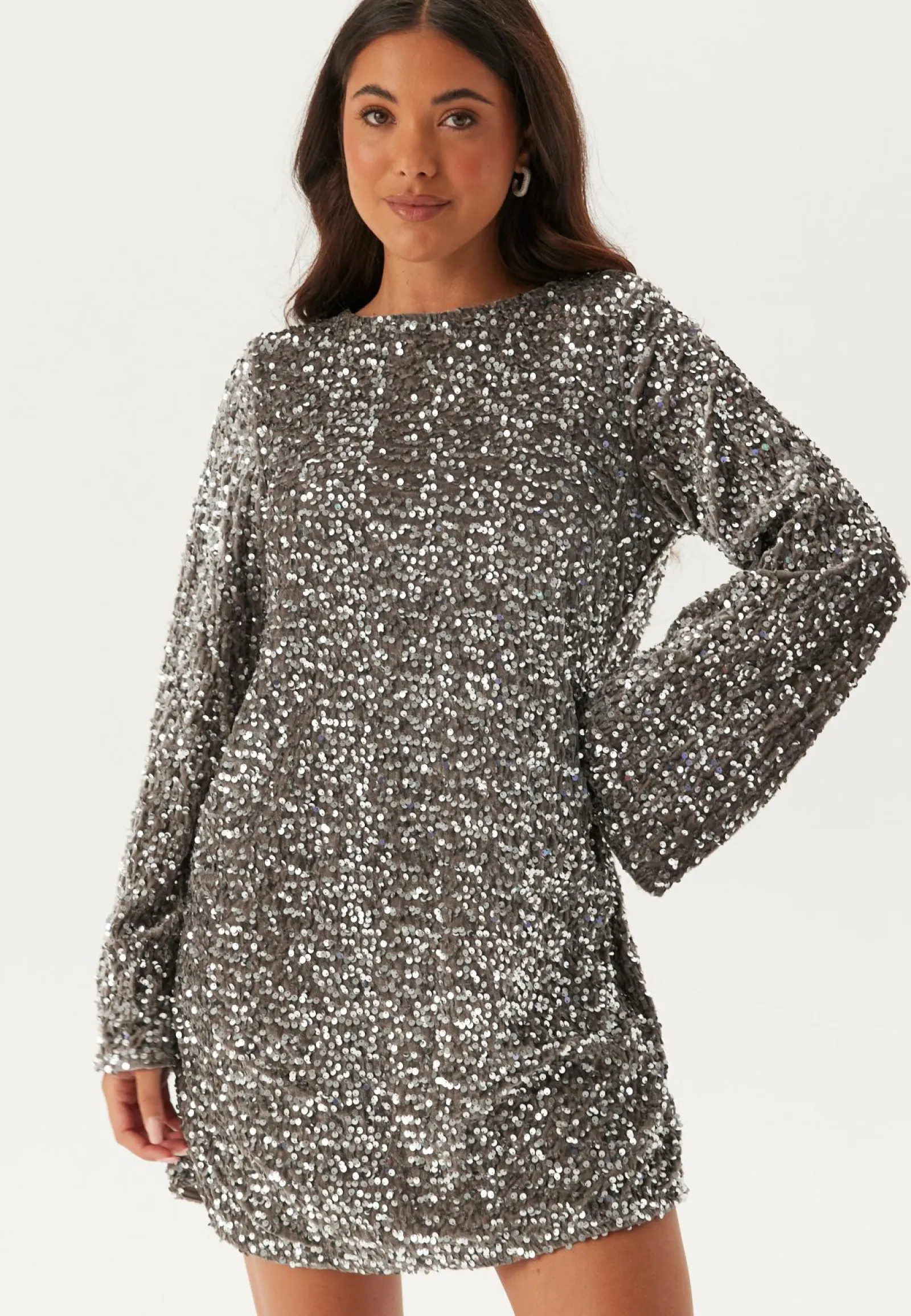 Pieces Paljettimekot|Pitkähihaiset Mekot*Pckam Ls Deep Back Bow Dress