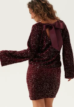 Pieces Pitkähihaiset Topit|Juhlatopit*Pckam Ls Deep Back Bow Top