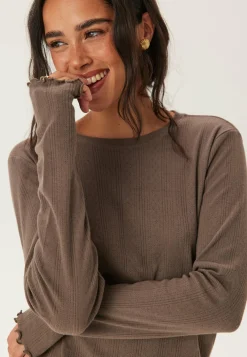 Pieces Pitkähihaiset Topit|Perustopit*Pcmarie Ls O-neck Poin Top