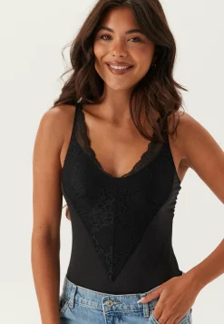 Pieces Bodyt|Pitsitopit*Pcolivia Sl Lace Bodystocking