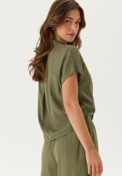 Pieces Rennot Puserot Ja Paidat|Rennot Topit*Pcpia Ss Tie Shirt Wvn Noos