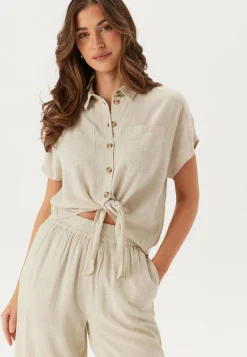 Pieces Rennot Puserot Ja Paidat|Rennot Topit*Pcpia Ss Tie Shirt Wvn Noos