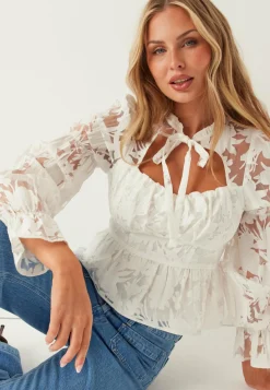 BUBBLEROOM Rusetilliset Puserot|Yksiväriset Puserot Ja Paidat*Peplum Blouse