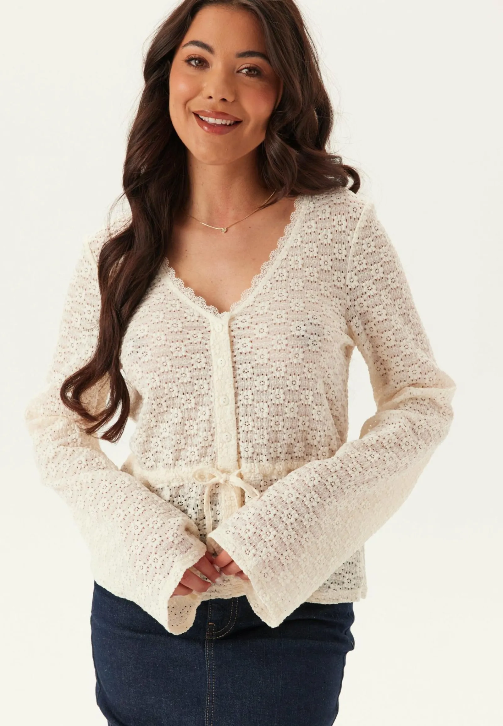 Happy Holly Yksiväriset Puserot Ja Paidat|Tunikat Ja Puserot*Peplum Lace Cardigan