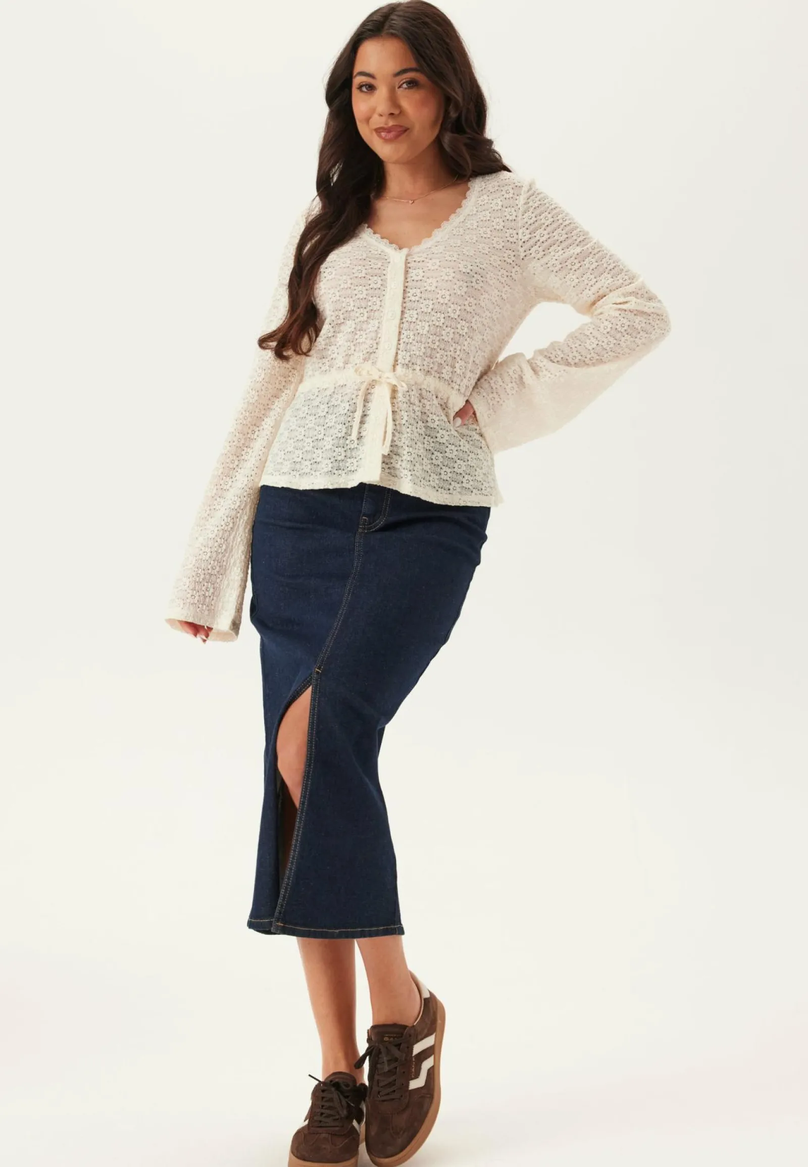 Happy Holly Yksiväriset Puserot Ja Paidat|Tunikat Ja Puserot*Peplum Lace Cardigan