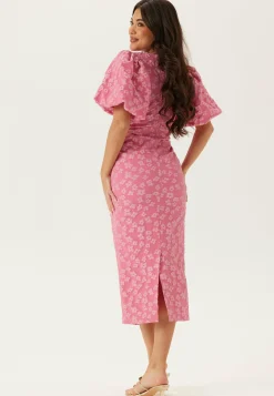 Bubbleroom Occasion Juhlamekot|Puhvihihalliset Mekot*Puff Sleeve Jacquard Midi Dress
