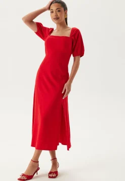 BUBBLEROOM Kesämekot|Midimekot*Puff Sleeve Linen Blend Dress