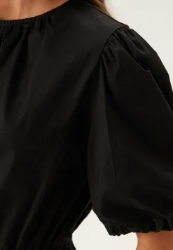 BUBBLEROOM Yksiväriset Puserot Ja Paidat|Röyhelöpuserot*Puff Sleeve Peplum Blouse